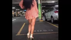 Play Latina Hotwife Sashays in High Heels Showing Off Big Ass in Parking Lot Porno